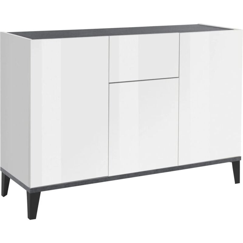 foto del prodotto credenza con 3 ante 1 cassetto 120x40x82 bianco ardesia