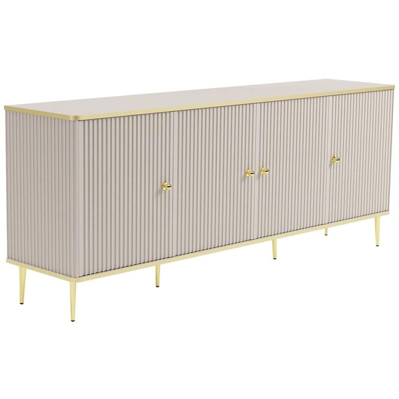 foto del prodotto credenza con 4 ante in mdf e acciaio beige e dorato sinead di pascal morabito
