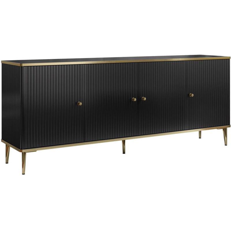 foto del prodotto credenza con 4 ante in mdf e acciaio nero e dorato sinead di pascal morabito