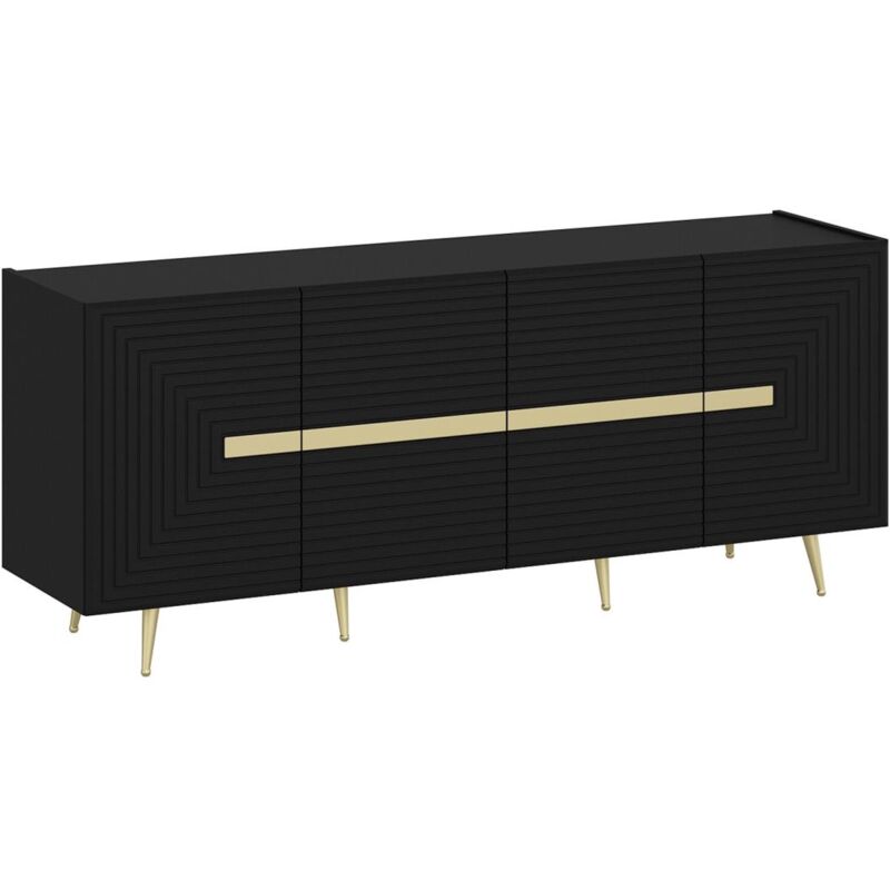foto del prodotto credenza con 4 ante in mdf nero e dorato molya di pascal morabito