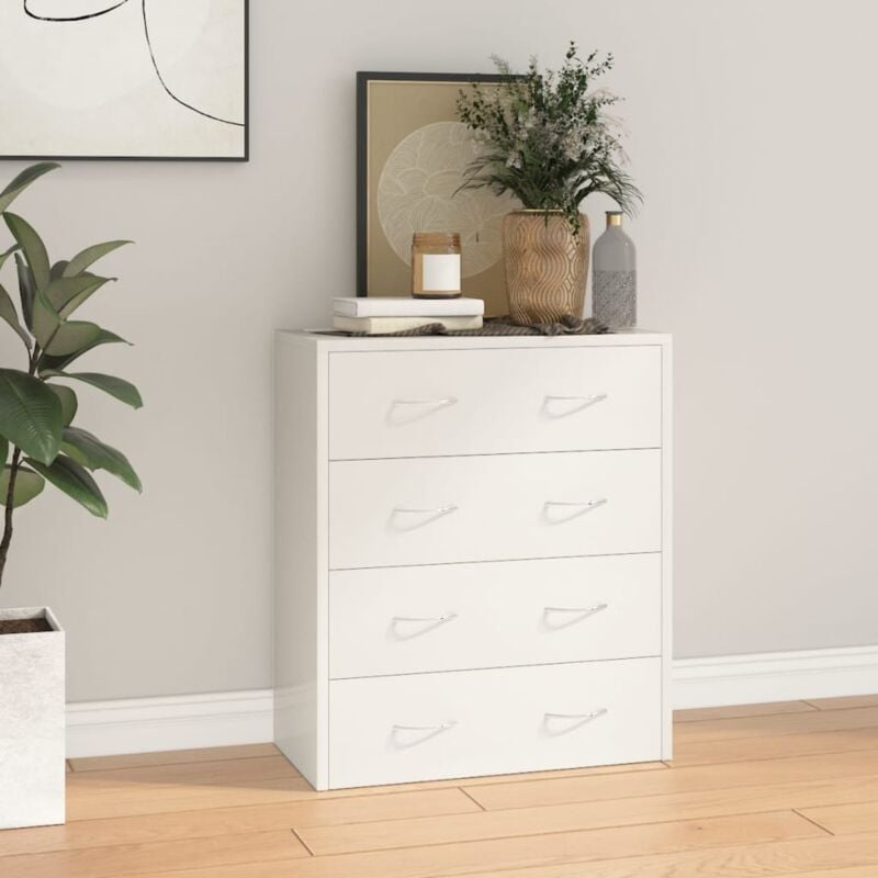 foto del prodotto credenza con 4 cassetti 60x30,5x71 cm bianco lucido vidaxl