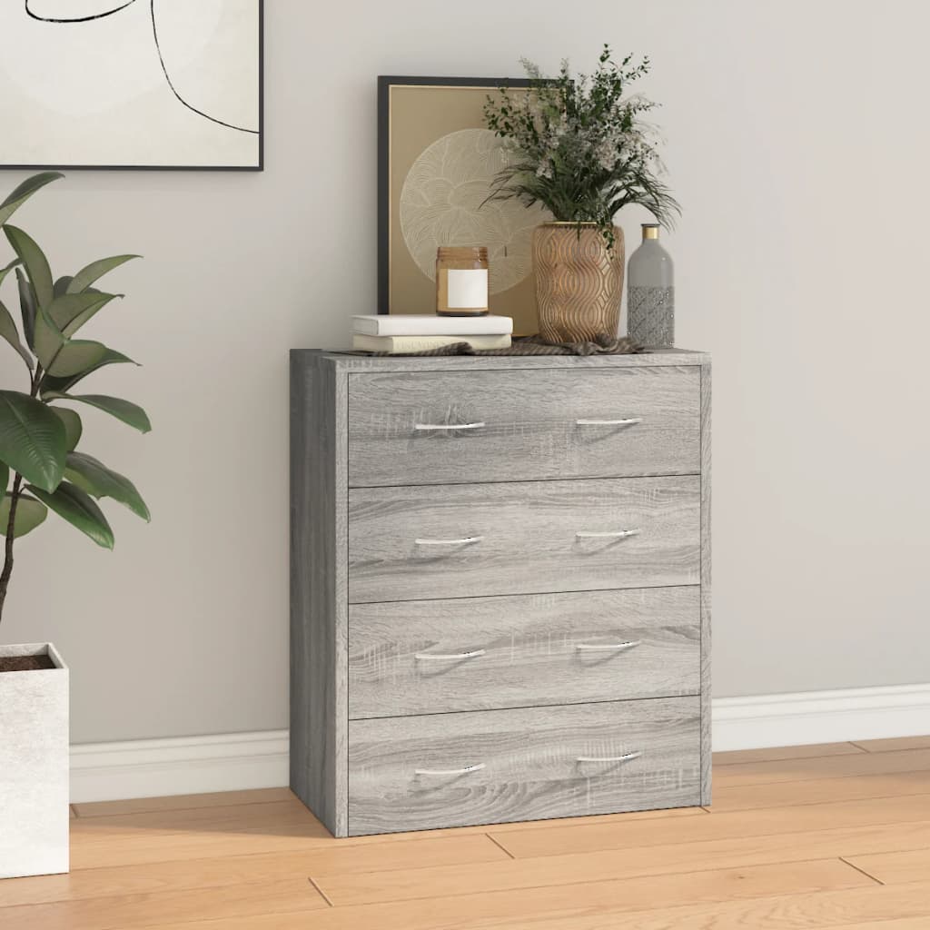 foto del prodotto credenza con 4 cassetti 60x30,5x71 cm grigio sonomacod mxl 102170