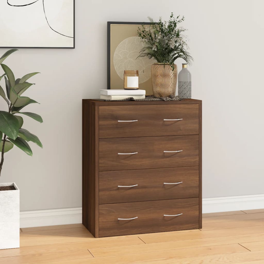 foto del prodotto credenza con 4 cassetti 60x30,5x71 cm rovere marronecod mxl 78199
