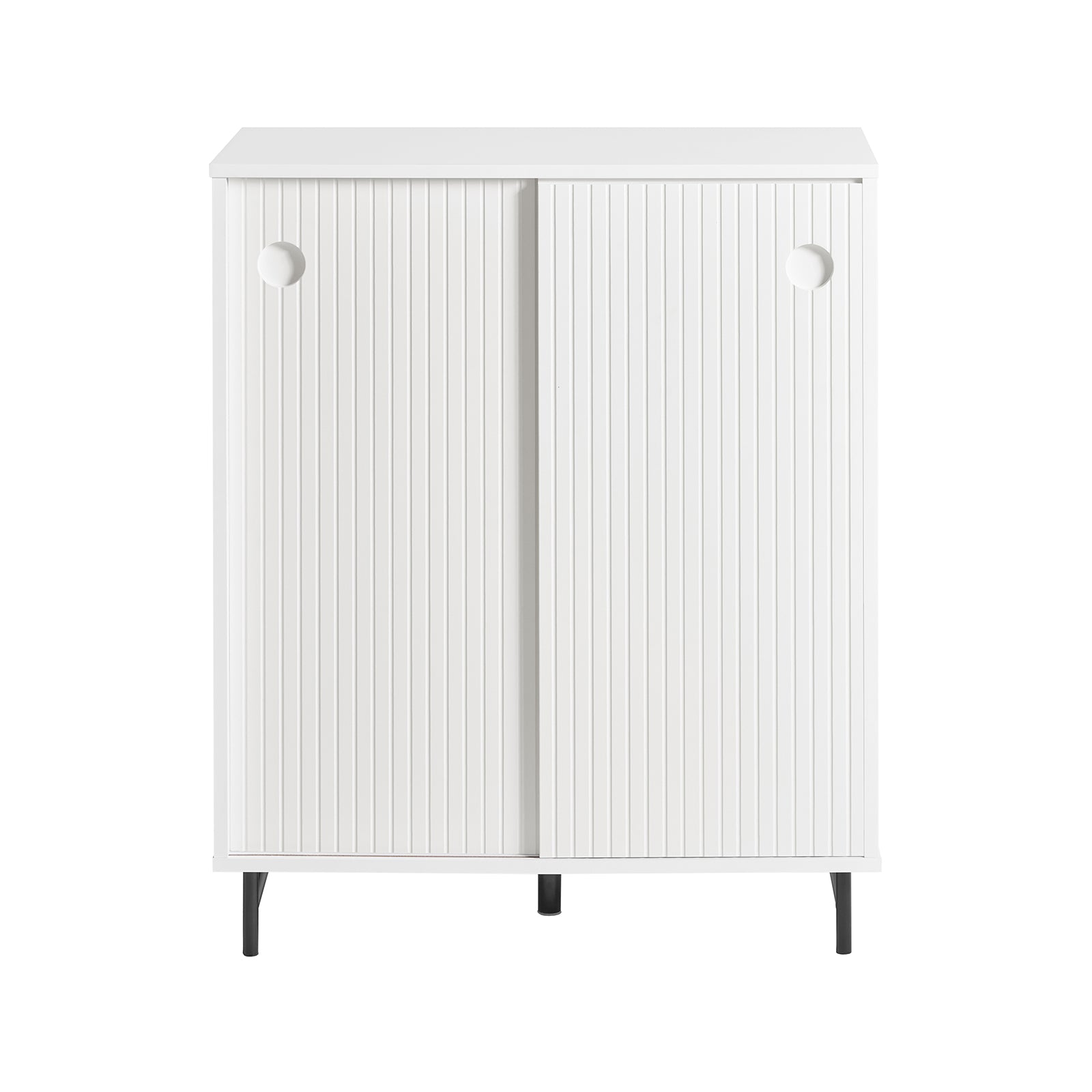 foto del prodotto credenza con anta scorrevole, cassettiera, mobile da cucina, scarpiera da ingresso, bianco, 70x37x87cm, fsb62 w sobuy