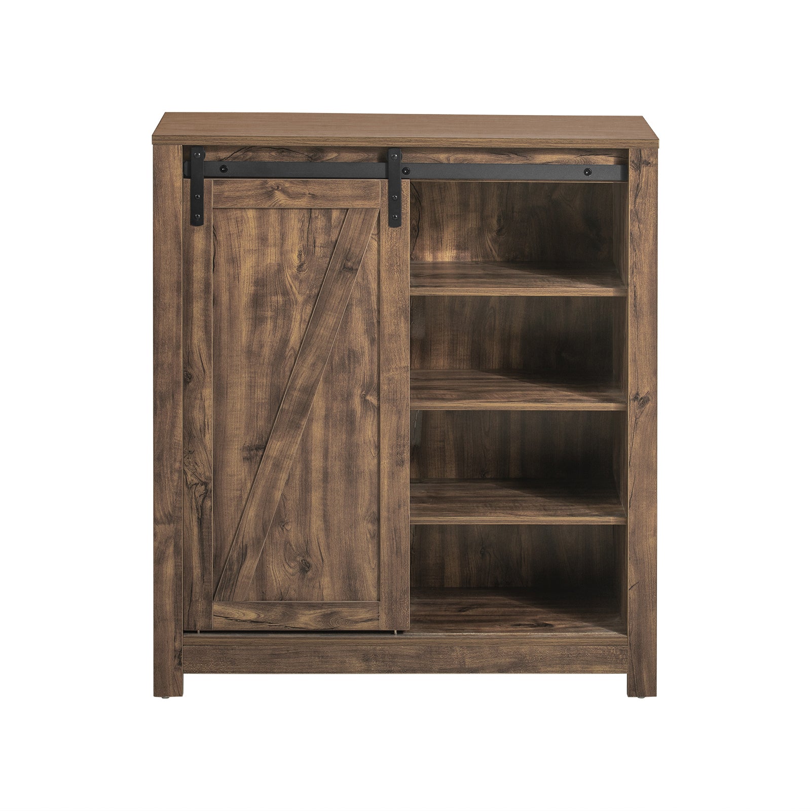 foto del prodotto credenza con anta scorrevole, scarpiera con porta fienile, mobile da ingresso, armadio multifunzionale, fsb59-n