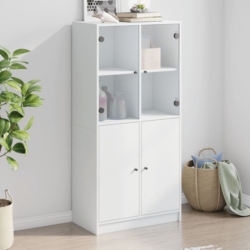 foto del prodotto credenza con ante bianca 68x37x142 cm legno multistrato vidaxl