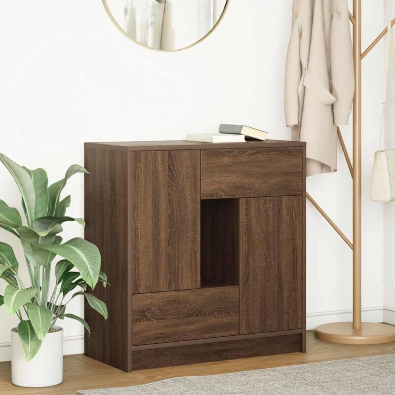 foto del prodotto credenza con cassetti e ante rovere marrone 70,5x34x74,5 cm vidaxl