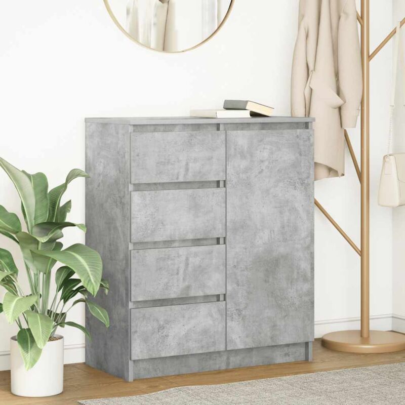 foto del prodotto credenza con cassetti grigio cemento 71x35x84 cm in truciolato vidaxl 827205