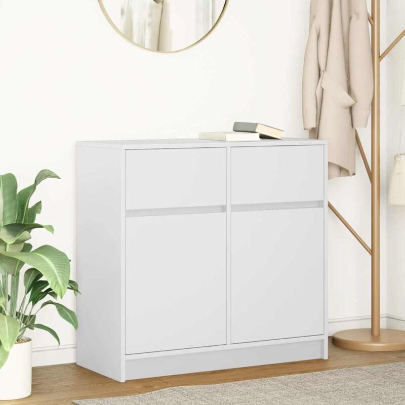 foto del prodotto credenza con cassetto bianco 80x34x76 cm in legno multistrato vidaxl