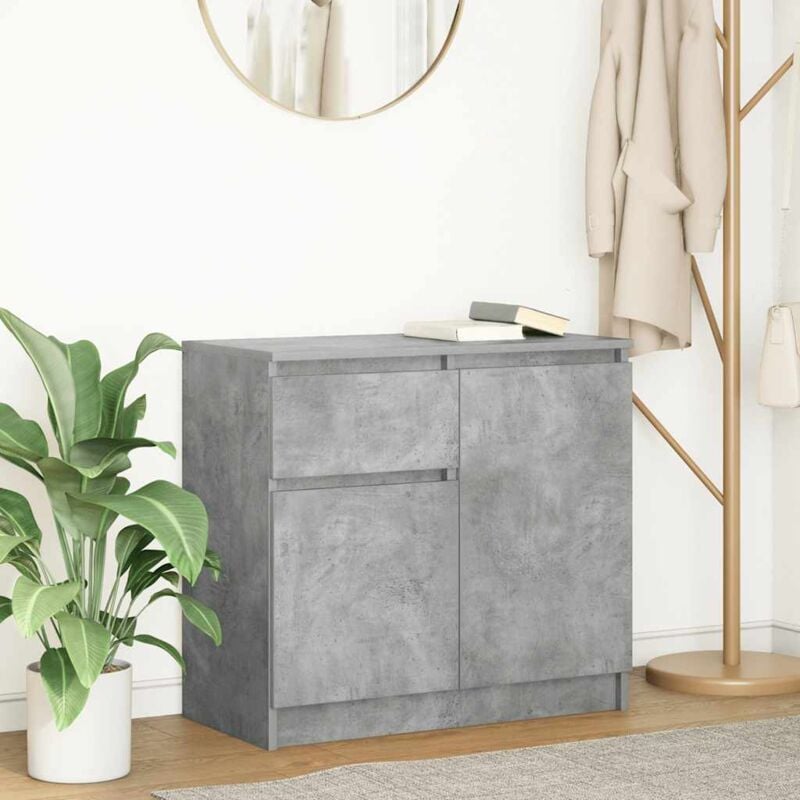 foto del prodotto credenza con cassetto grigio cemento 71x35x65 cm in truciolato vidaxl