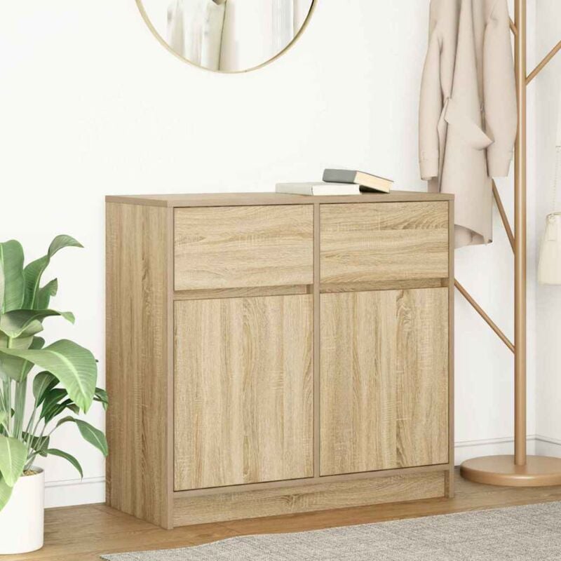 foto del prodotto credenza con cassetto rovere sonoma 80x34x76 cm in truciolato vidaxl