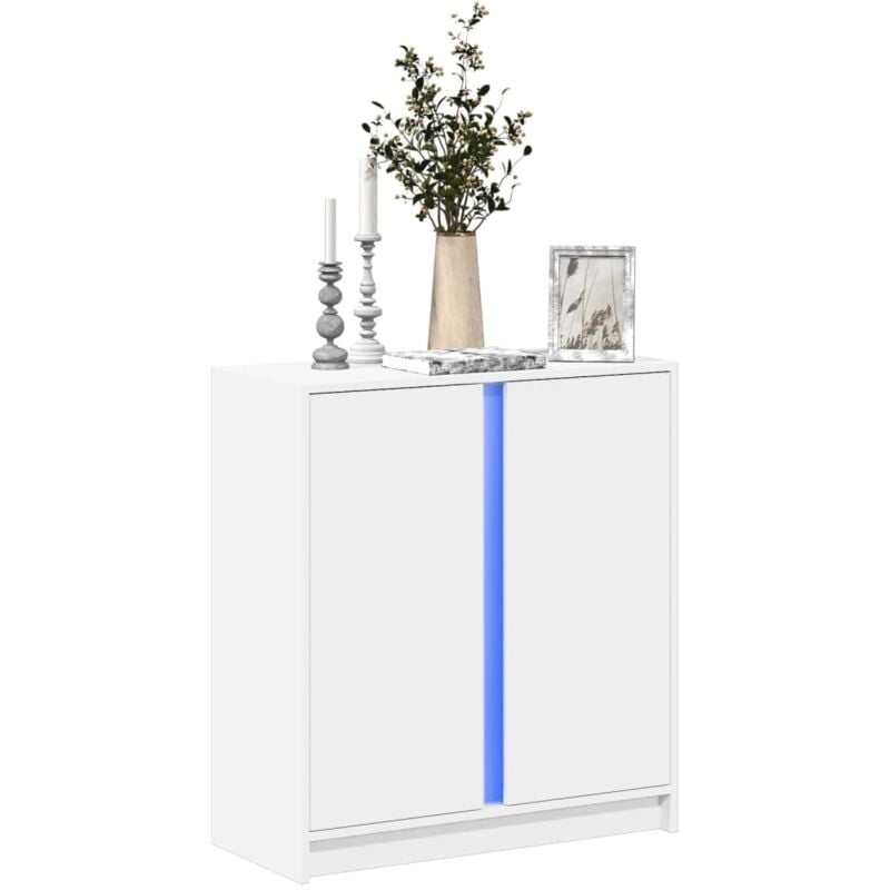 foto del prodotto credenza con led bianca 77x34x85 cm in legno multistrato vidaxl