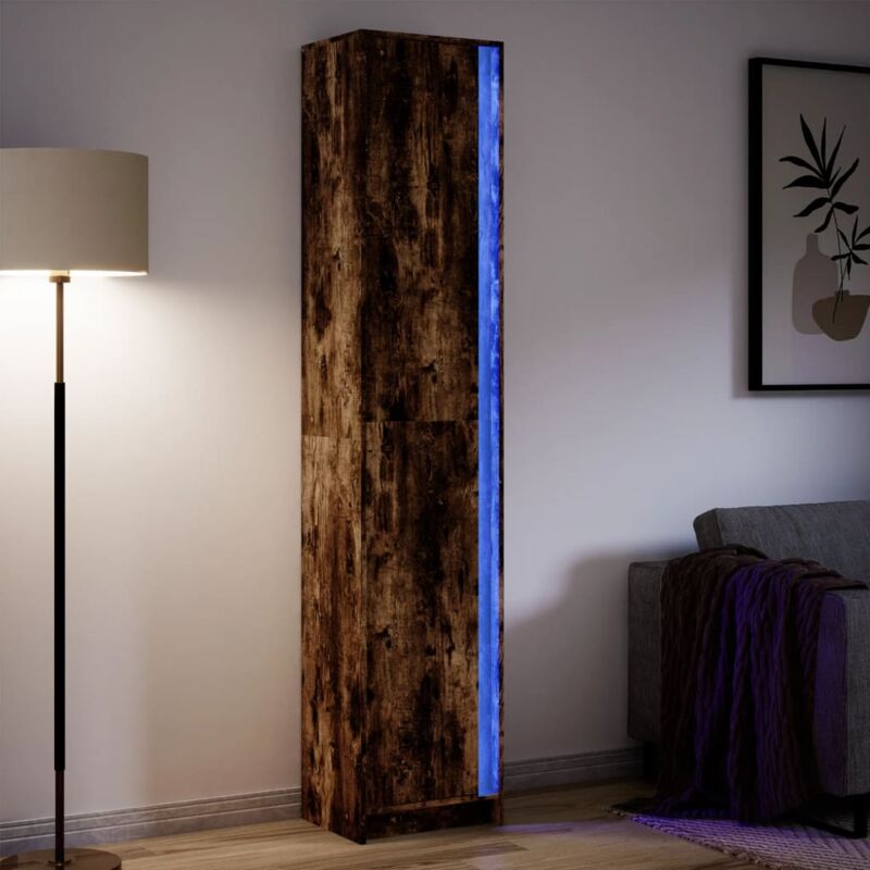 foto del prodotto credenza con led rovere fumo 41,5x32,5x200 cm in truciolato vidaxl