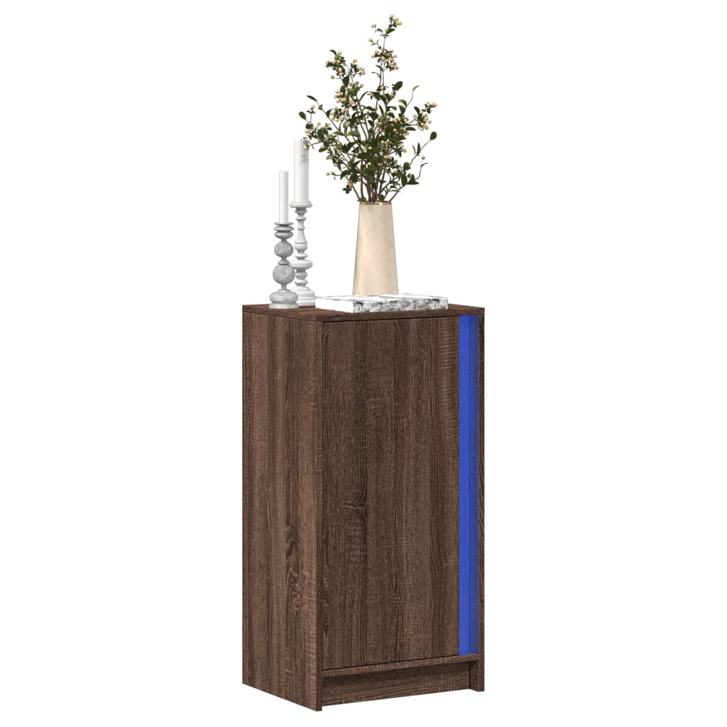 foto del prodotto credenza con led rovere marrone 42,5x34x85 cm legno multistrato