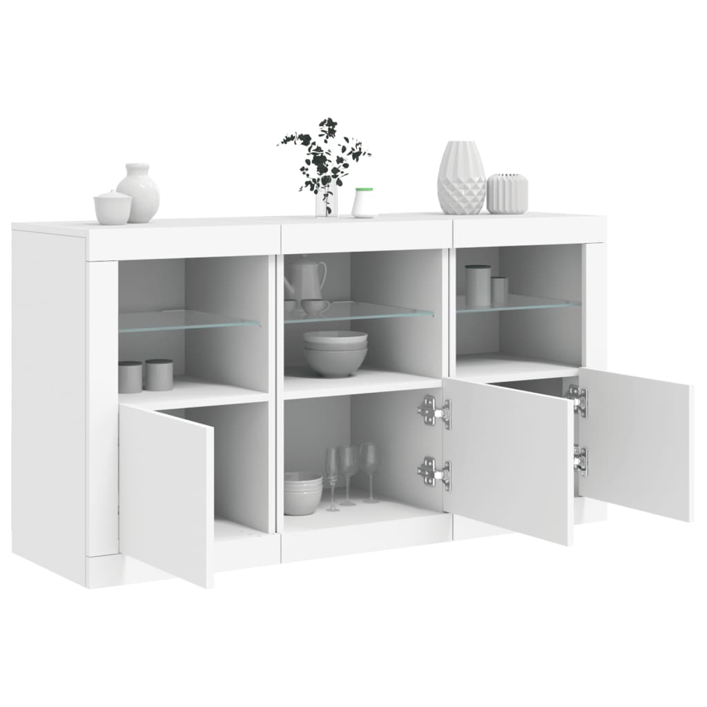 foto del prodotto credenza con luci led bianca 123x37x67 cmcod mxl 109840