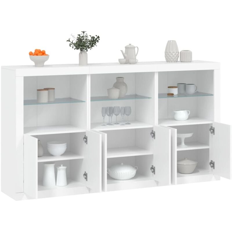 foto del prodotto credenza con luci led bianca 181,5x37x100 cm vidaxl
