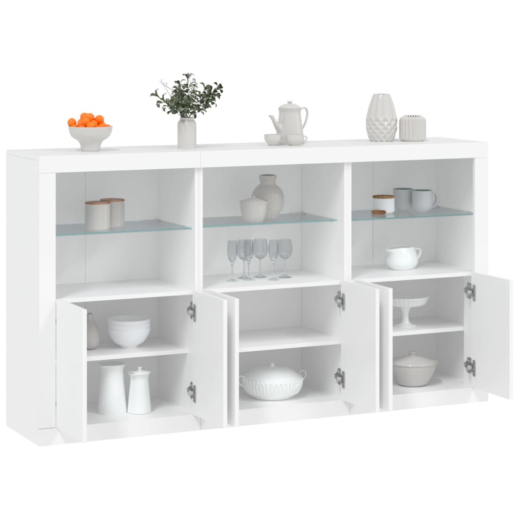 foto del prodotto credenza con luci led bianca 181,5x37x100 cmcod mxl 109856