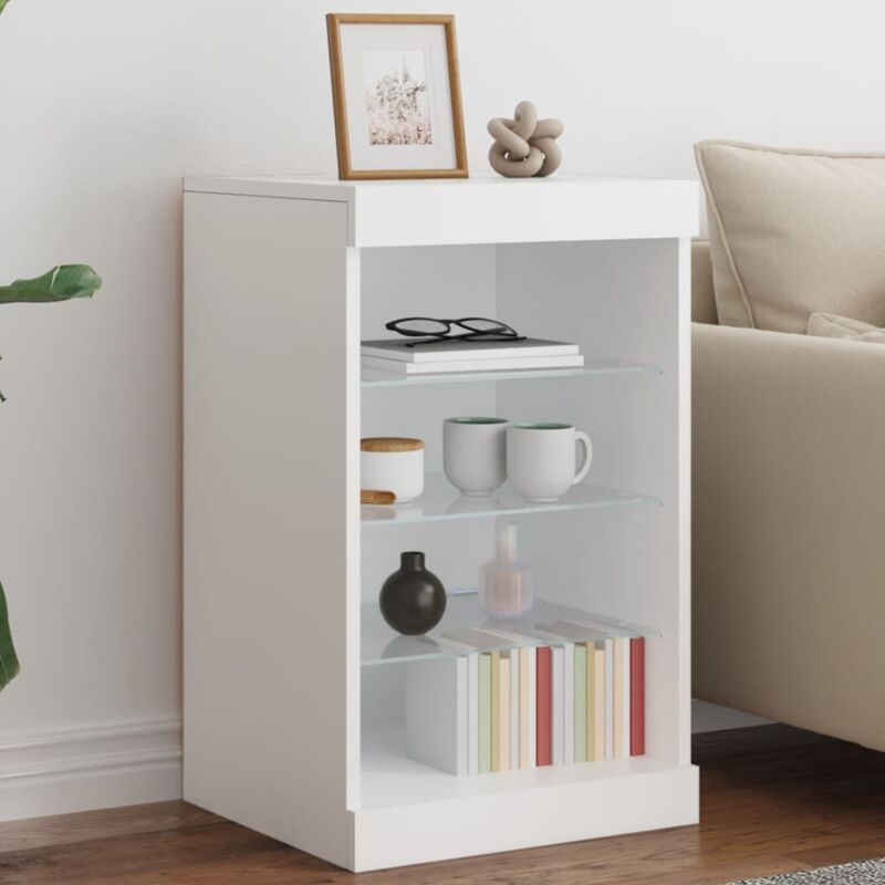 foto del prodotto credenza con luci led bianca 41x37x67 cm vidaxl