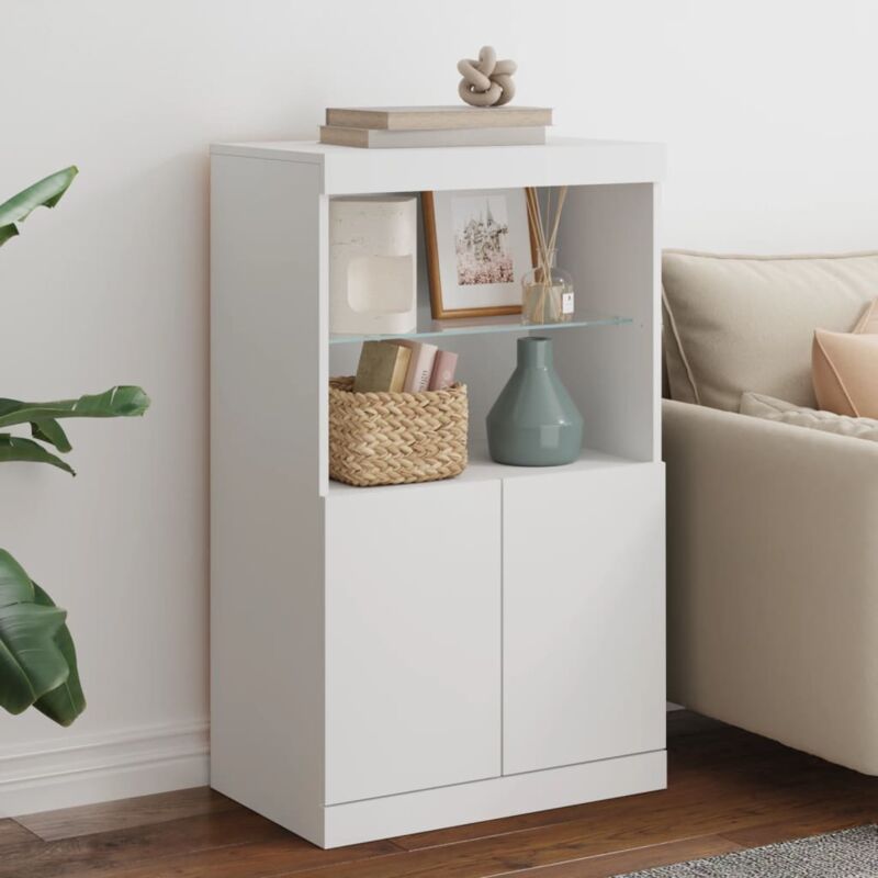foto del prodotto credenza con luci led bianca 60,5x37x100 cm vidaxl