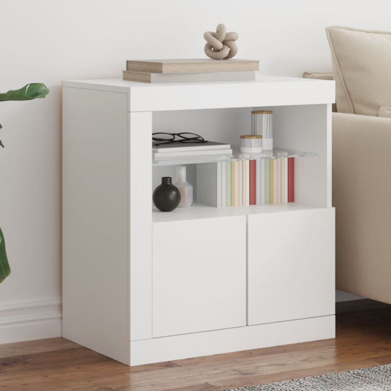foto del prodotto credenza con luci led bianca 60,5x37x67 cm vidaxl