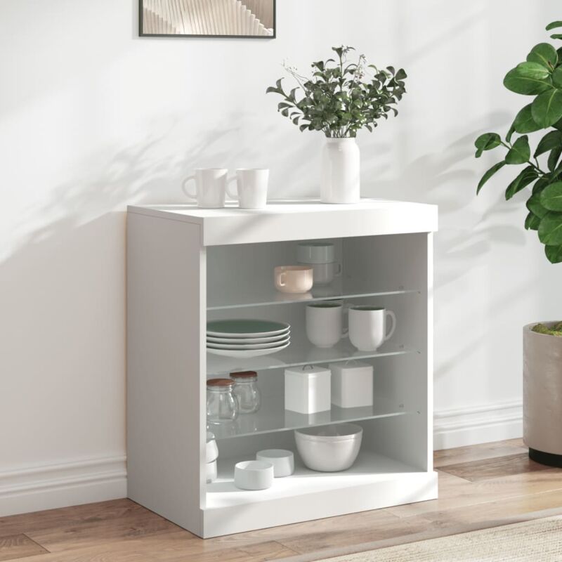 foto del prodotto credenza con luci led bianca 60,5x37x67 cm vidaxl