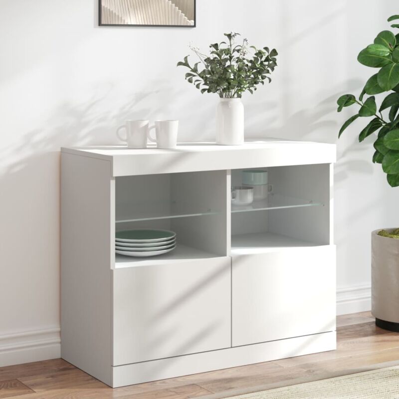 foto del prodotto credenza con luci led bianca 81x37x67 cm vidaxl