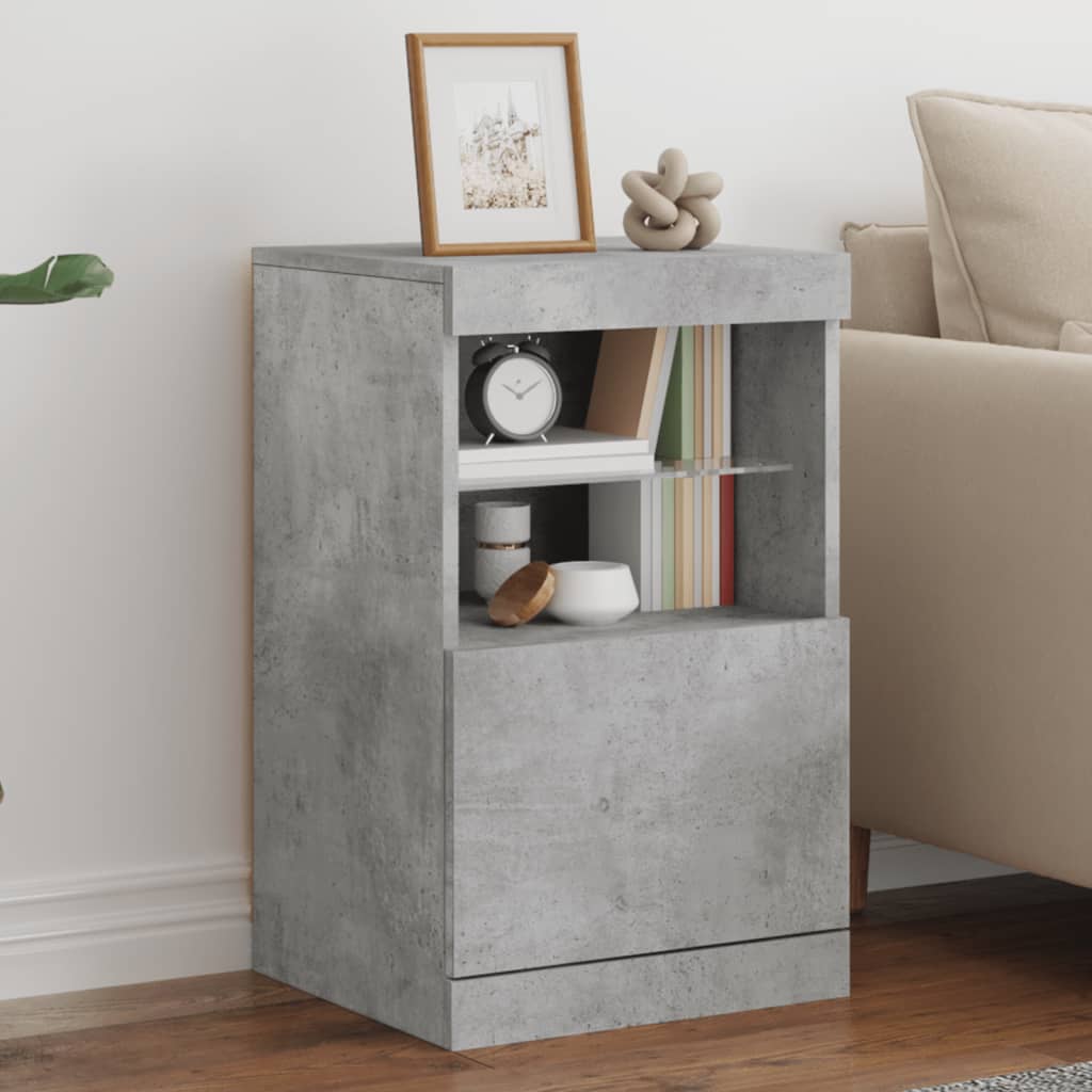 foto del prodotto credenza con luci led grigio cemento 41x37x67 cm