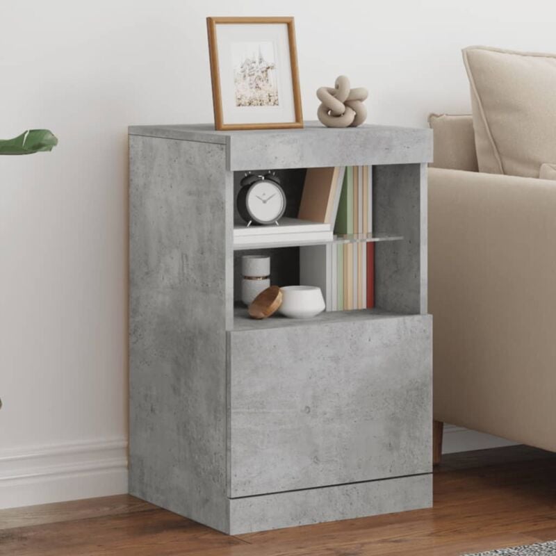 foto del prodotto credenza con luci led grigio cemento 41x37x67 cm vidaxl
