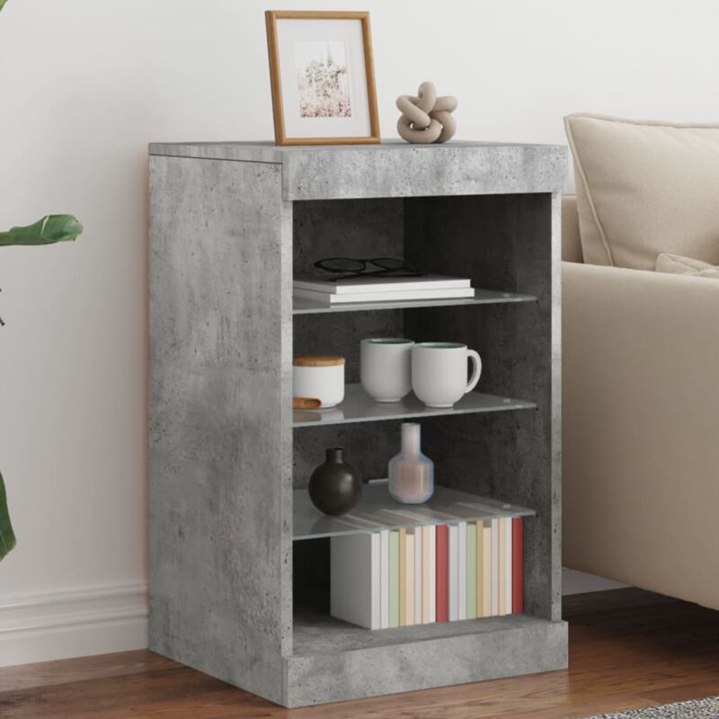 foto del prodotto credenza con luci led grigio cemento 41x37x67 cm vidaxl