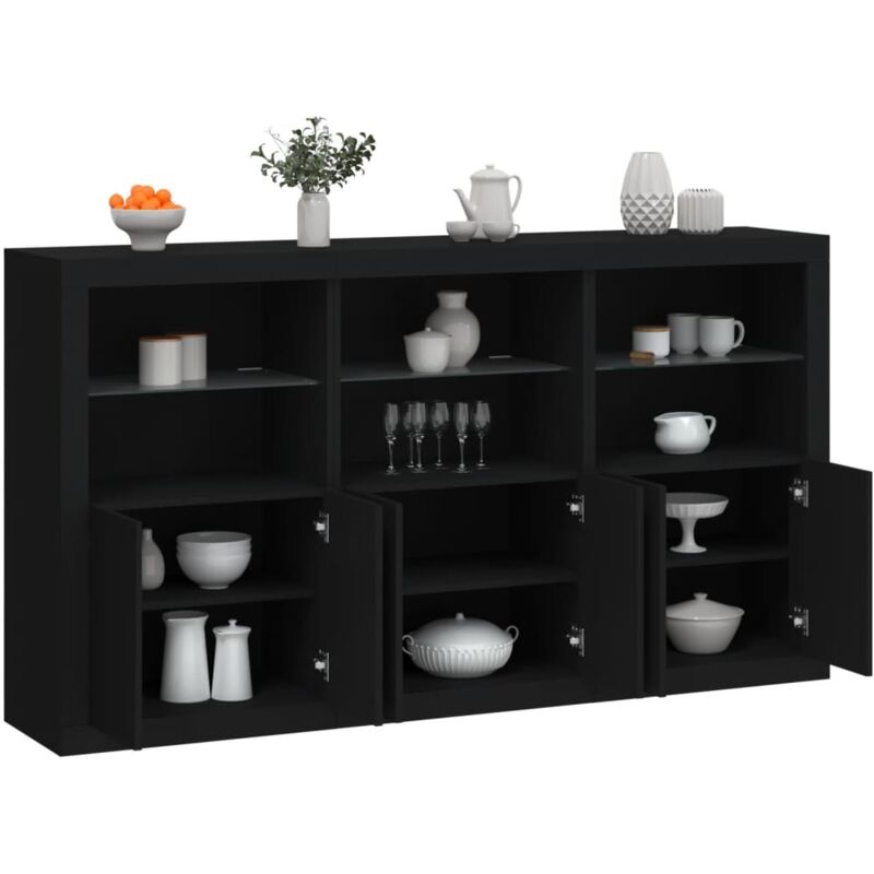 foto del prodotto credenza con luci led nera 181,5x37x100 cm vidaxl