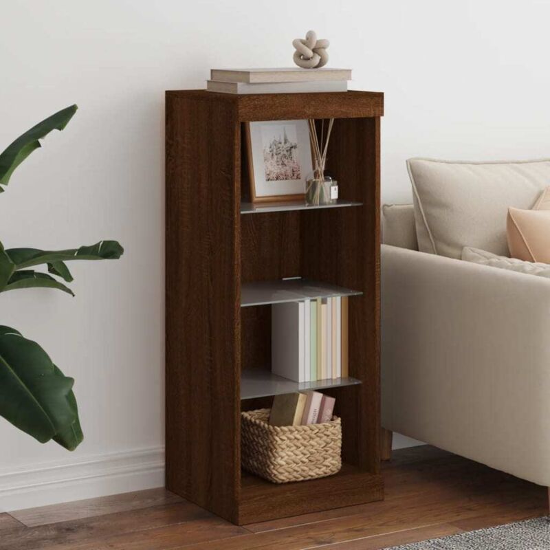 foto del prodotto credenza con luci led rovere marrone 41x37x100 cm vidaxl