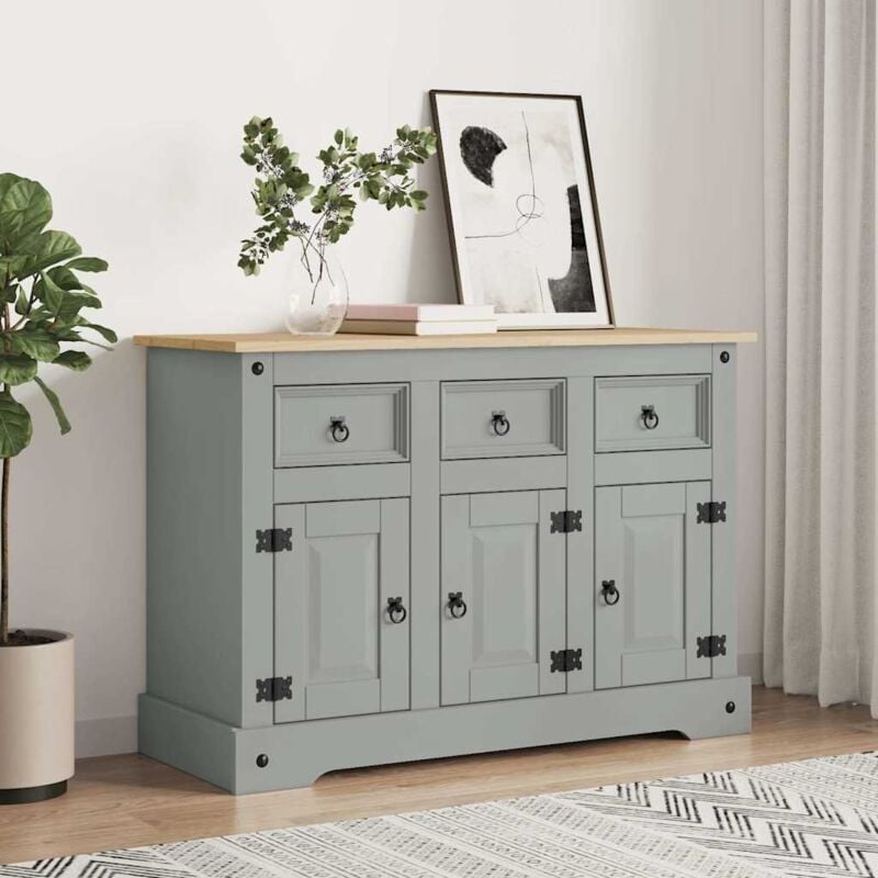 foto del prodotto credenza corona grigia 112x43x78 cm in legno di pino messicano vidaxl