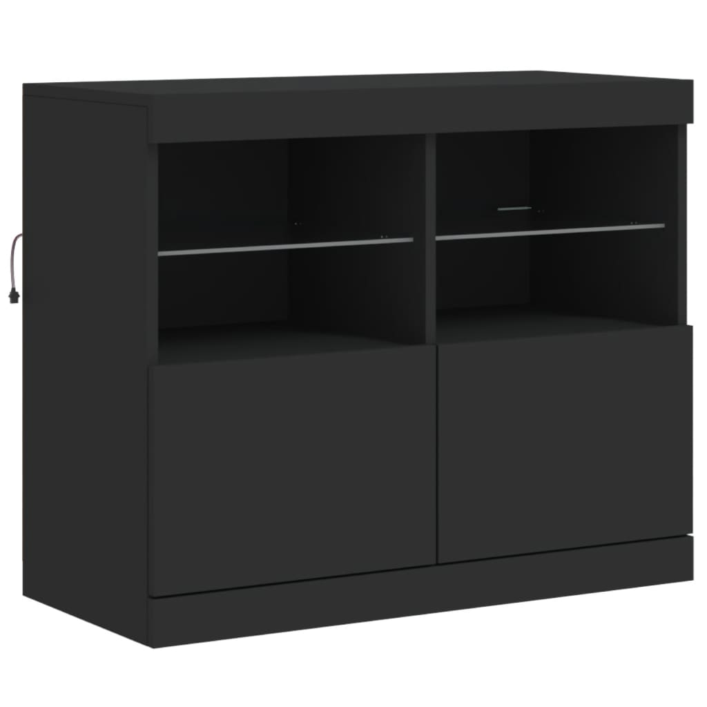 foto del prodotto credenza credenza cassettiera armadio portaoggetti organizer cucina soggiorno soggiorno con luci a led 81 x 37 x 67 cm nero 02 0030048