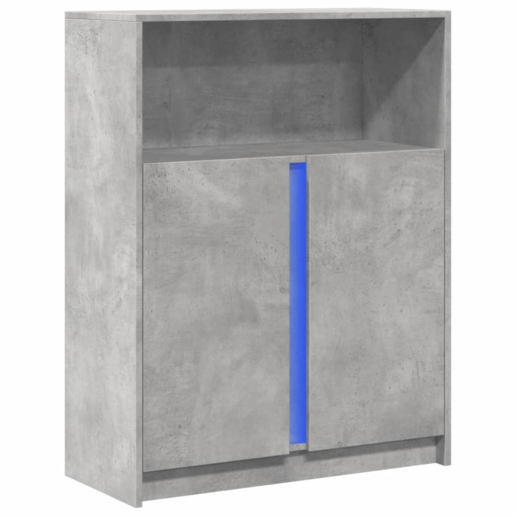foto del prodotto credenza credenza cassettiera mobile contenitore organizer cucina soggiorno soggiorno con led 77 x 34 x 100 cm mdf grigio 02 0029807