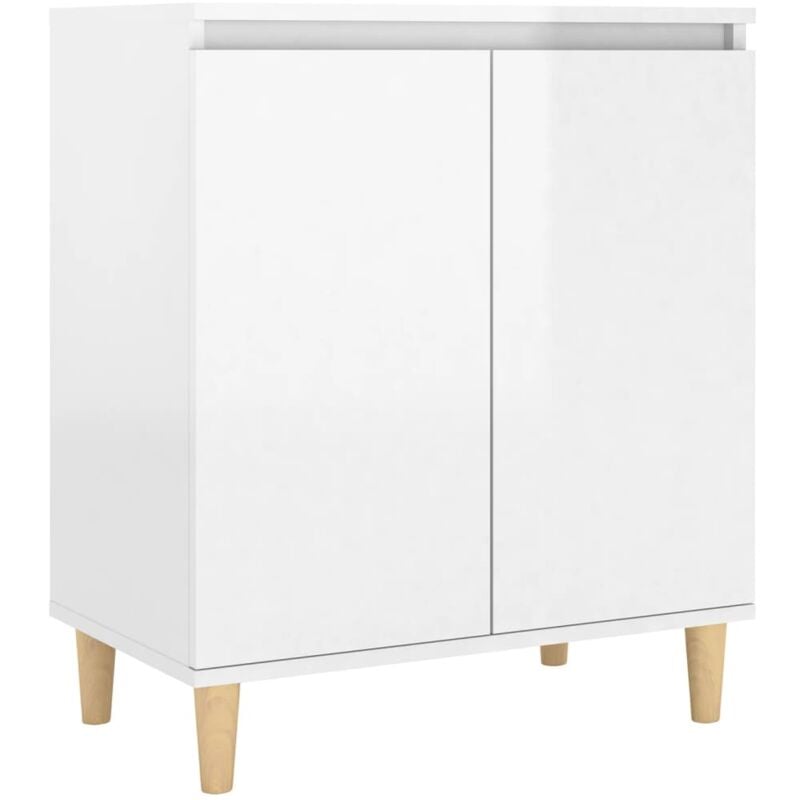 foto del prodotto credenza, credenza, cassettiera, mobiletto, organizer, cucina, soggiorno, soggiorno, con gambe in legno lucido, pannelli in mdf bianco