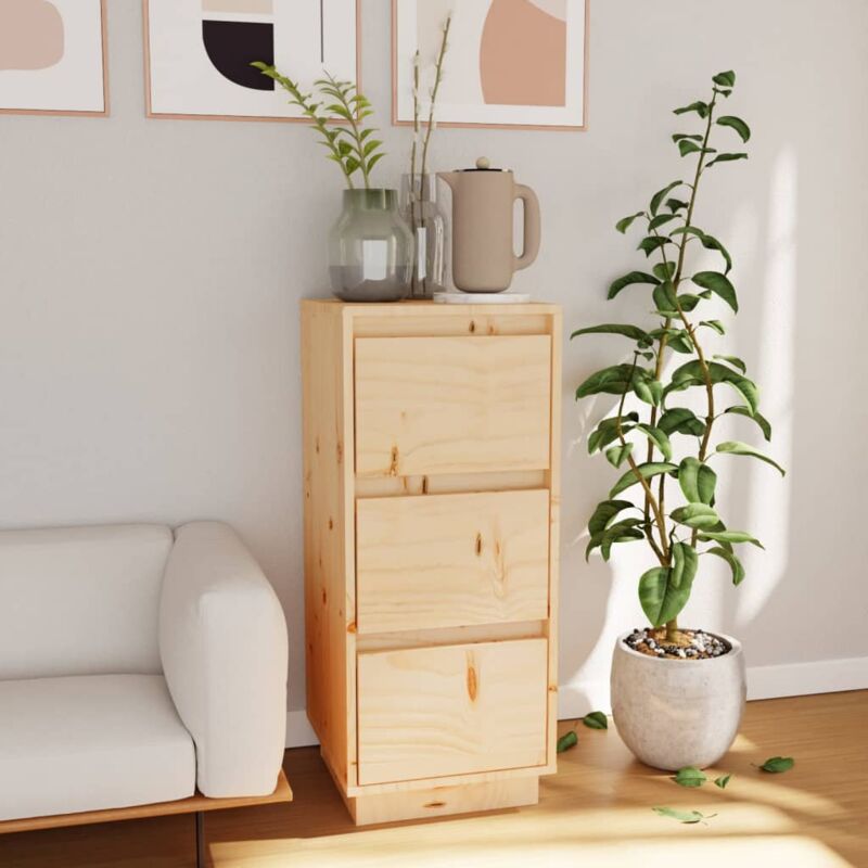 foto del prodotto credenza da 75 cm in legno dotata di 3 cassetti elegante vari colori colore marrone chiaro
