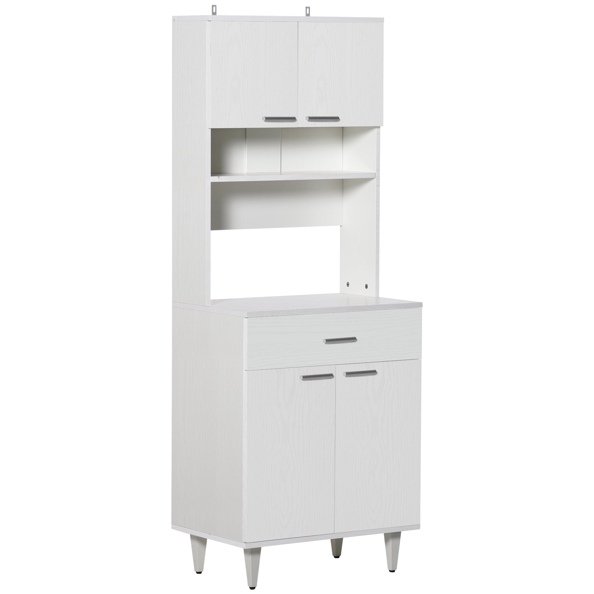 foto del prodotto credenza da cucina 60x40x160 cm in legno bianco