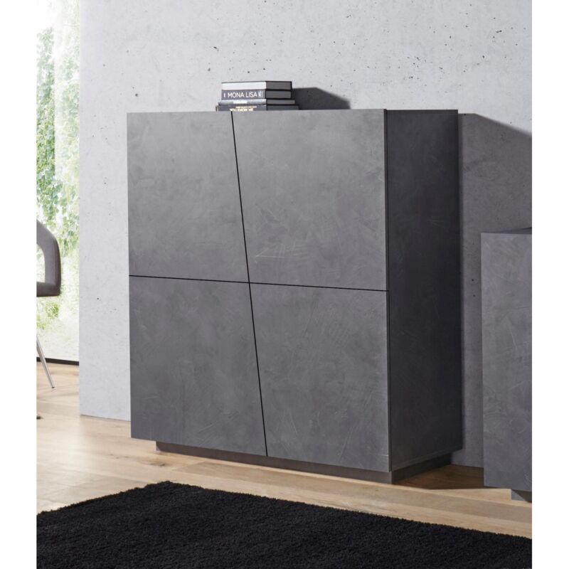 foto del prodotto credenza da ingresso ardesia madia 120 cm laccato mobile con 4 ante