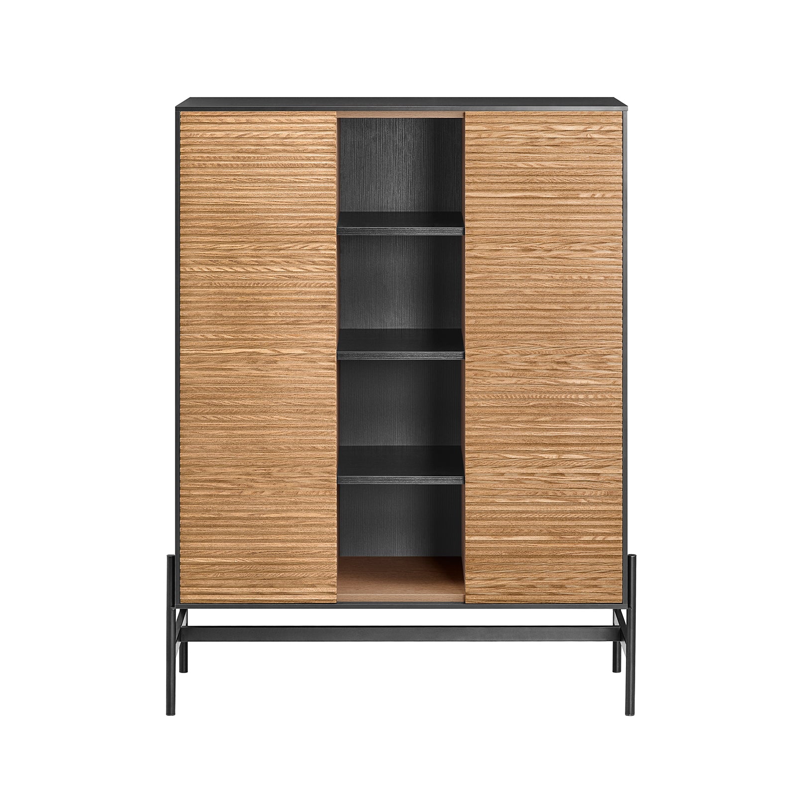 foto del prodotto credenza decorativa consolle laterale stretta nero 92x40x119cm hfsb04 sch