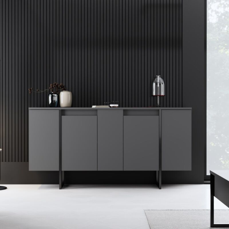 foto del prodotto credenza di design nera a 4 ante boras