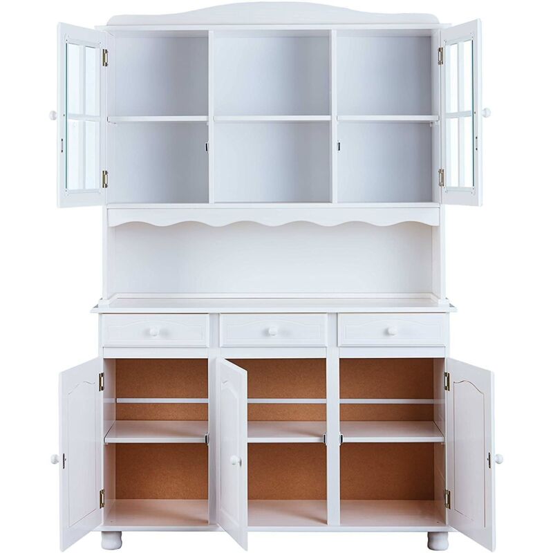 foto del prodotto credenza dkohle, buffet da soggiorno, madia da salotto, dispensa da cucina, 130x32 h198 cm, bianco dmora