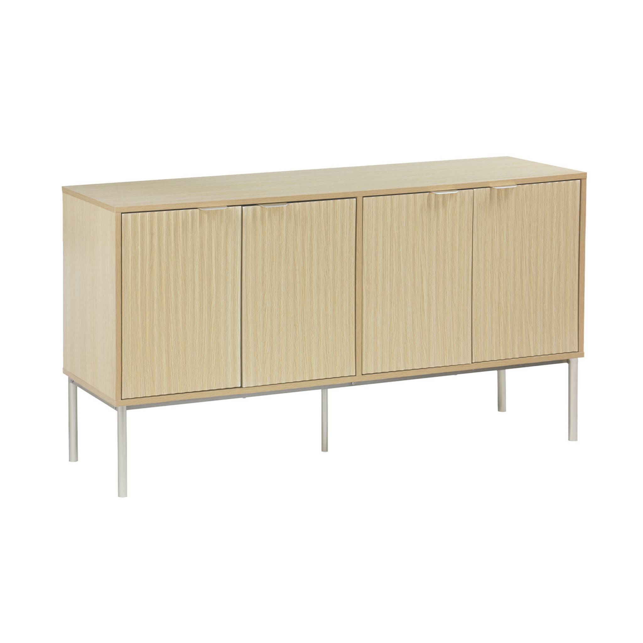 foto del prodotto credenza effetto legno e metallo, 140cm, marrone naturale