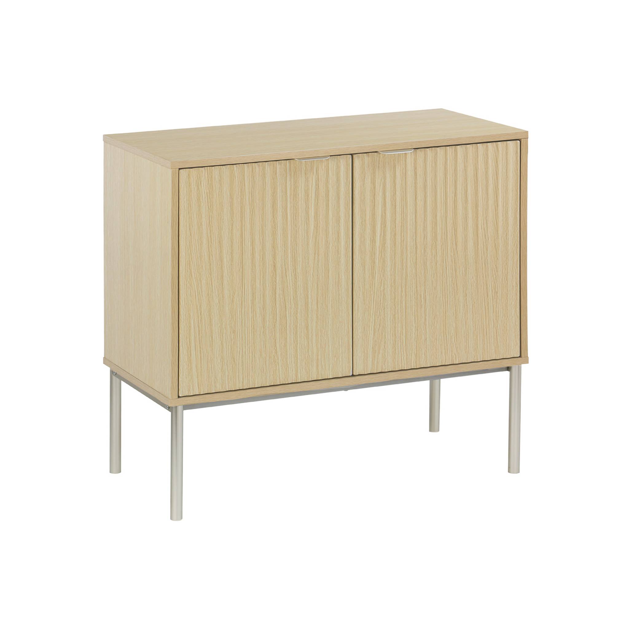 foto del prodotto credenza effetto legno e metallo, 80cm, marrone naturale