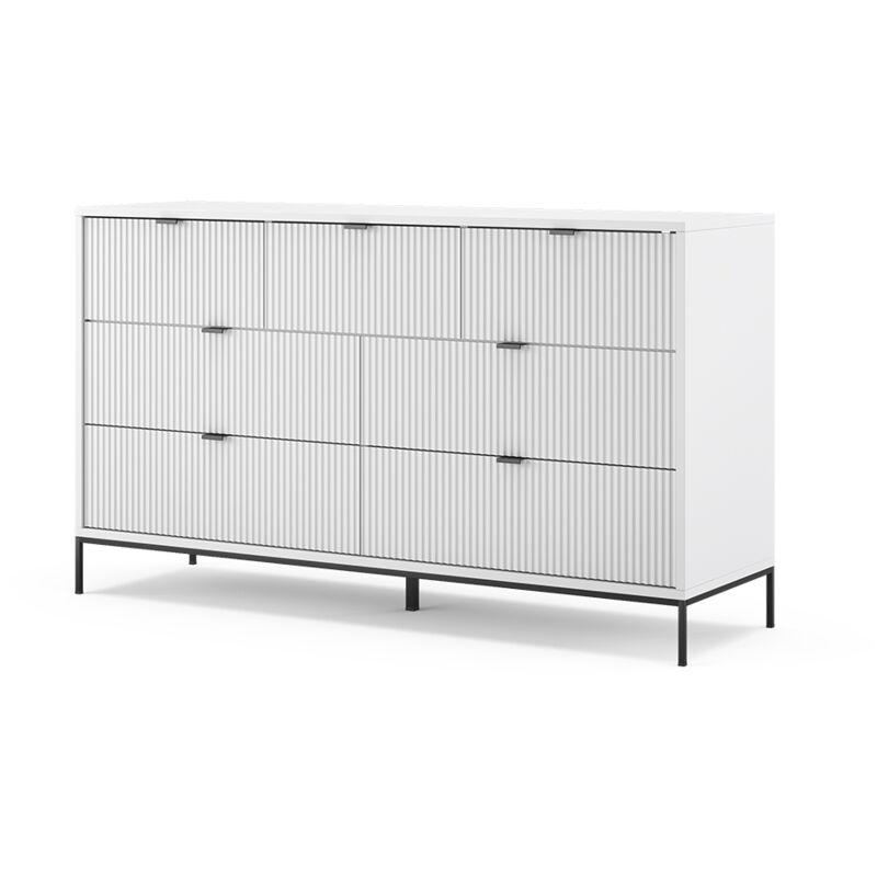 foto del prodotto credenza eliza, bianco, 140 x 81 cm con 7 cassetti vicco