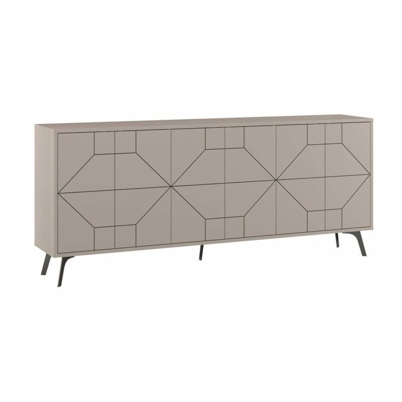 foto del prodotto credenza elysium, buffet da soggiorno, madia da salotto, dispensa da cucina, 184x35h77 cm, cemento, con imballo rinforzato, con imballo rinforzato - dmora