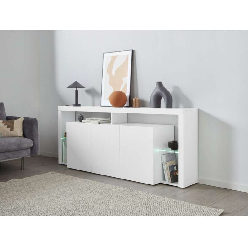 foto del prodotto credenza essential sideboard 3 ante 200 bianco laccato 200x40x80 arredo moderno web furniture