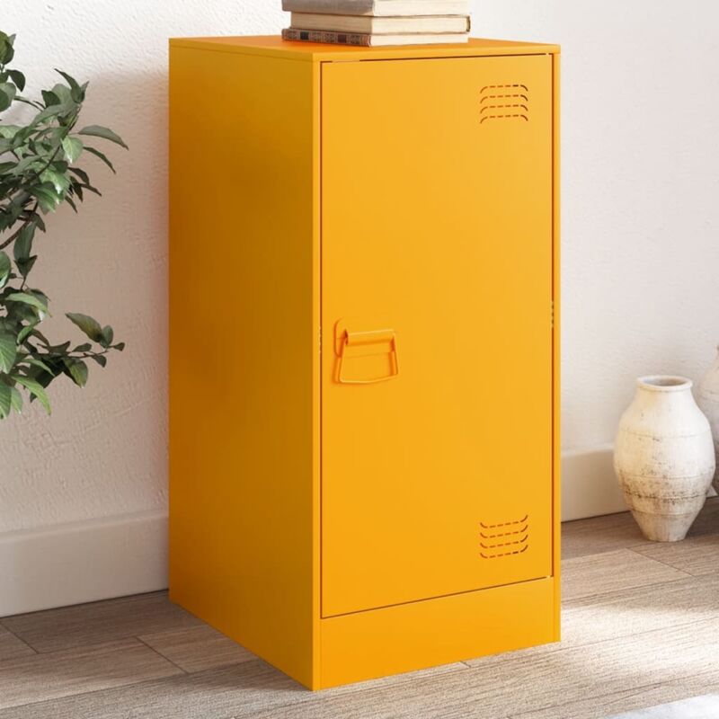 foto del prodotto credenza giallo senape 34,5x39x73 cm in acciaio vidaxl