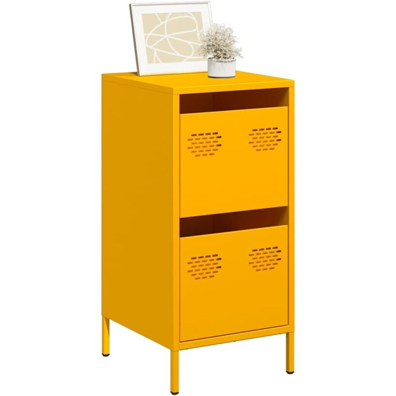 foto del prodotto credenza giallo senape 35x39x73,5 cm acciaio laminato a freddo vidaxl