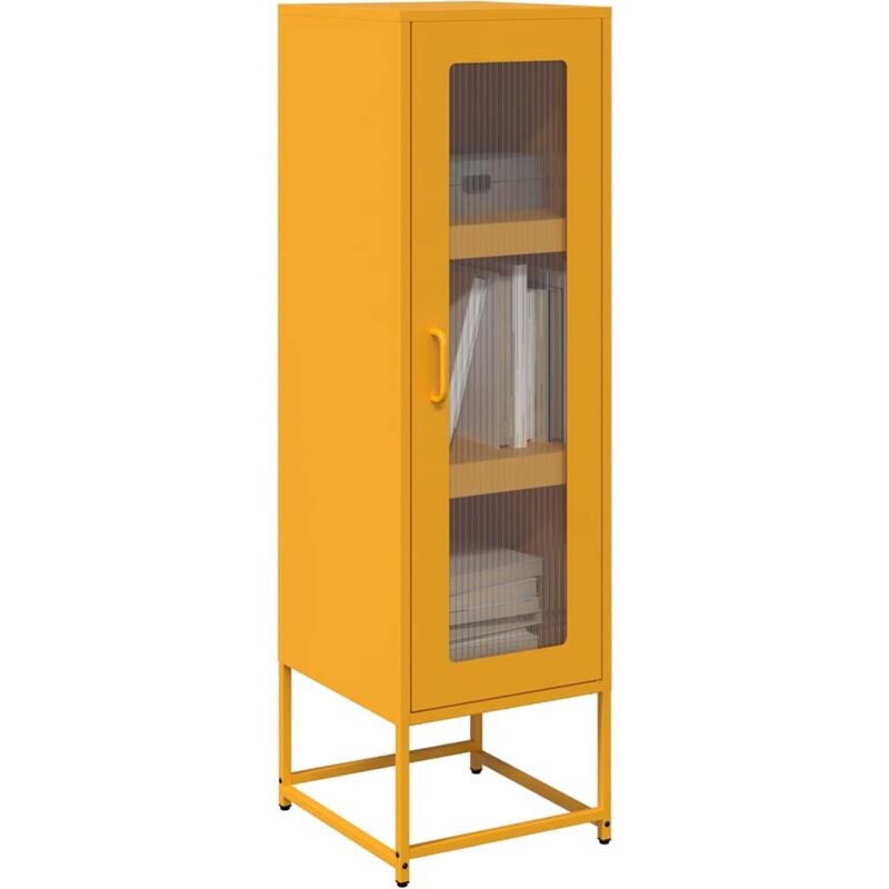 foto del prodotto credenza giallo senape 36x39x123 acciaio laminato freddo vidaxl 711514