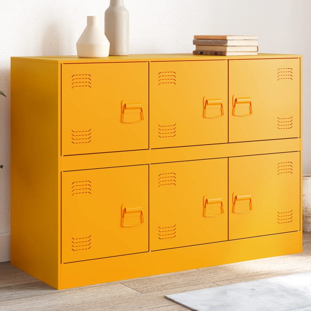 foto del prodotto credenza giallo senape 99x39x73 cm in acciaio